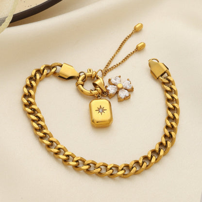 Lucy – Pulsera Trébol y Estrella Chic