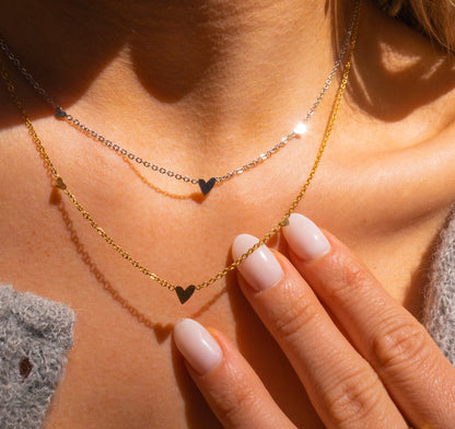 Collar de Tres Corazones de Plata