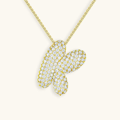 Collar de Diamantes con Iniciales - Diseño Burbuja