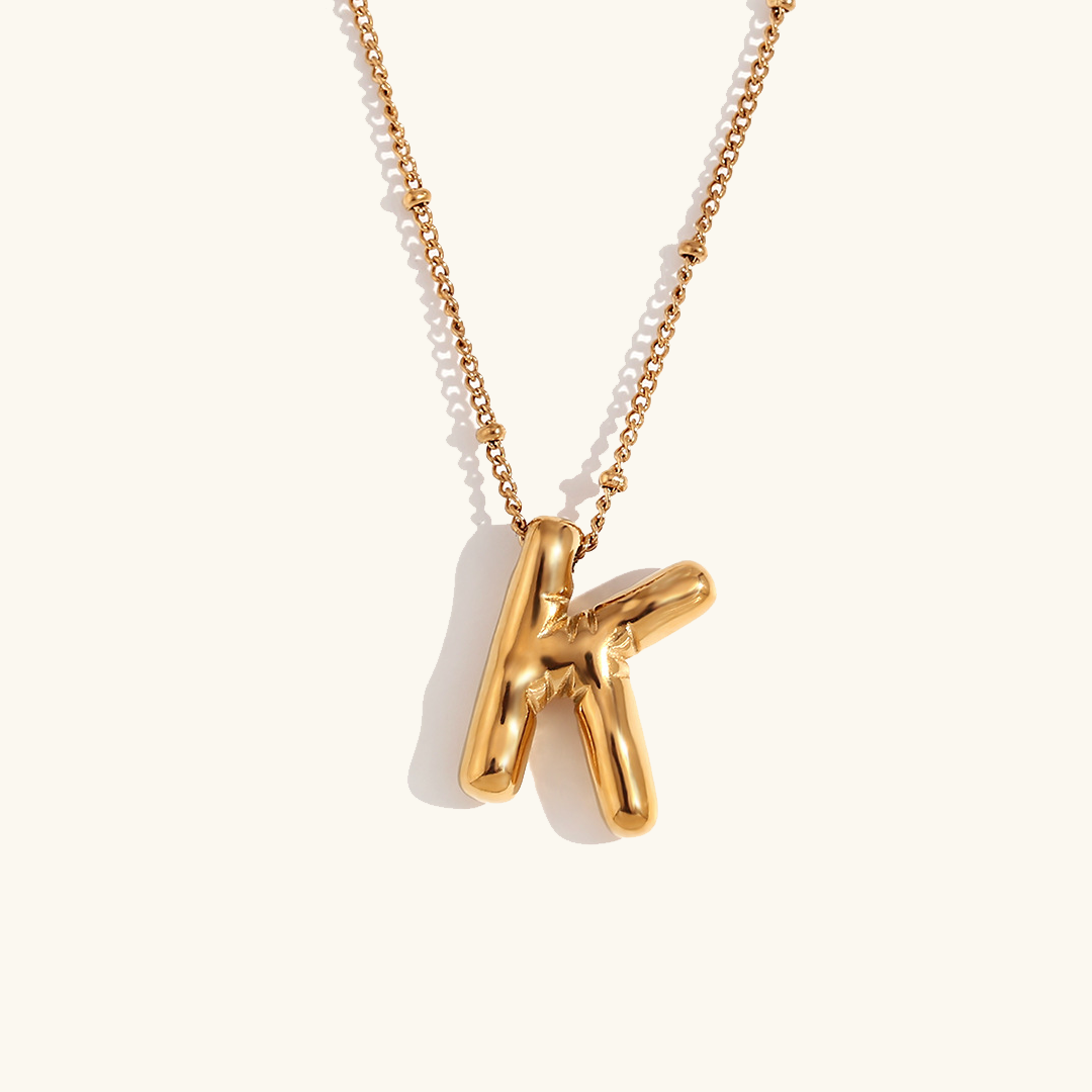 Collar de Iniciales de Oro con Bola
