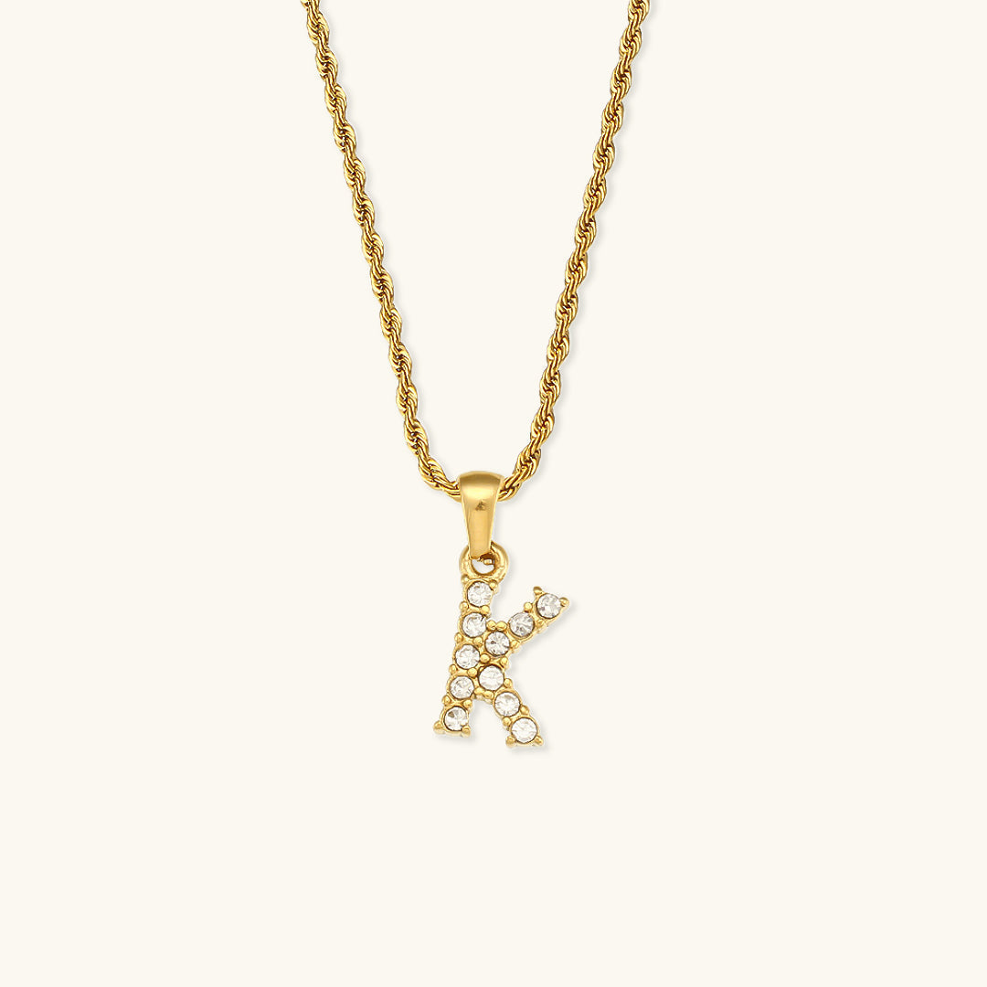 Maeve - Collar de diamantes con iniciales de letras
