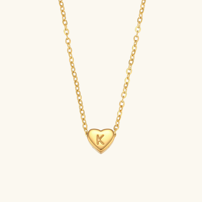 Corazón - Collar con iniciales de oro