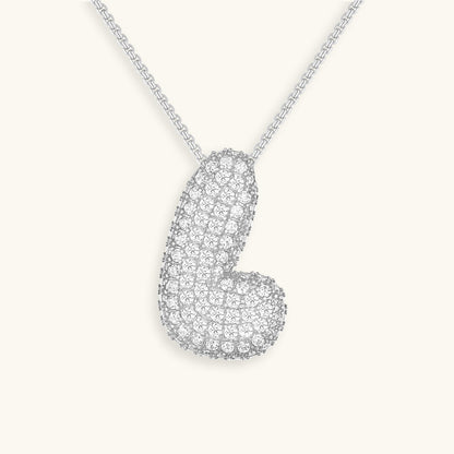 Collar de diamantes con inicial en burbuja