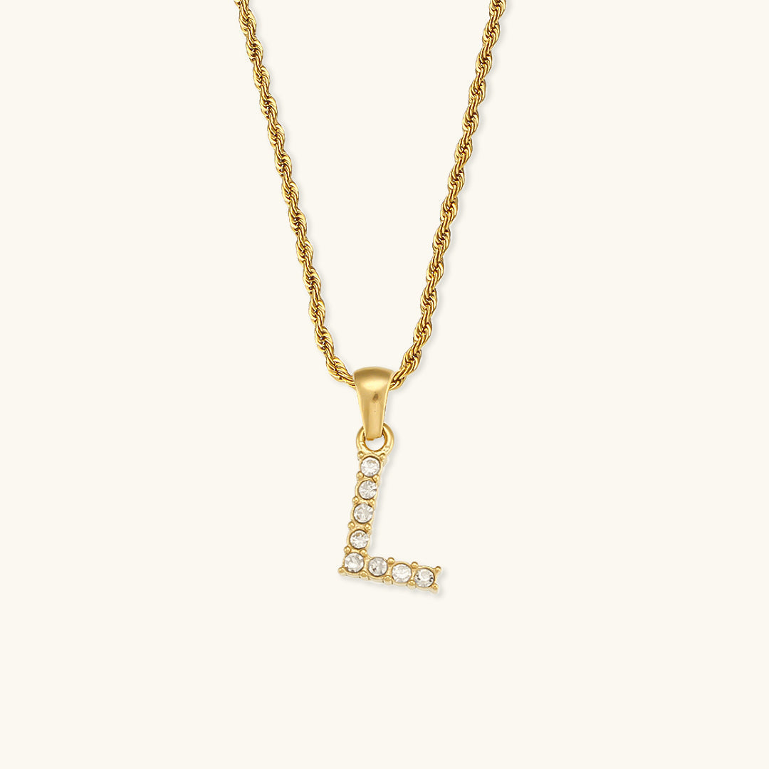 Maeve - Collar de diamantes con iniciales de letras
