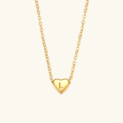 Corazón - Collar con iniciales de oro