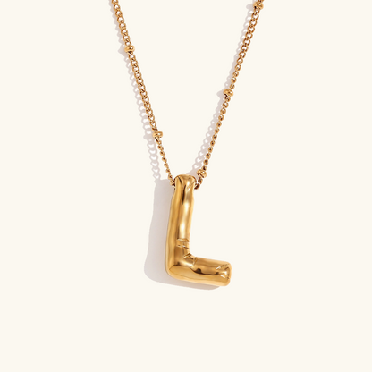 Collar de Iniciales de Oro con Bola