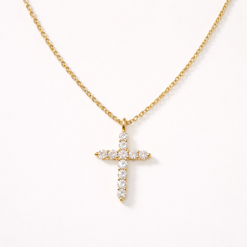 Zara – Collar con Cruz de Diamantes