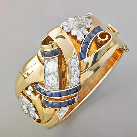 Lyra – Anillo Vintage con Circonita Azul