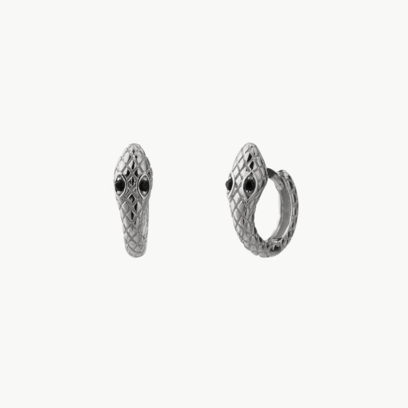 Aros de Serpiente para Damas con Dibujo Gravado y Acentos de Ojos