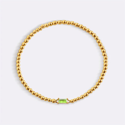 Aitana – Pulsera Dorada con Piedra Natal