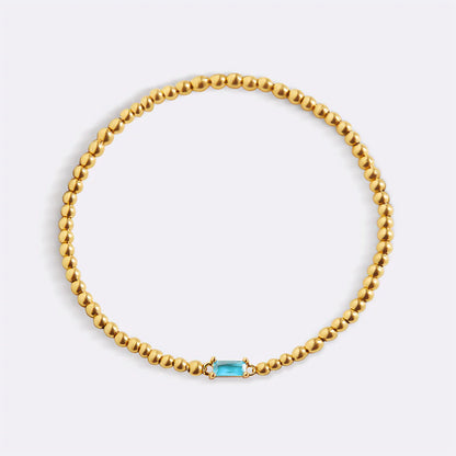 Aitana – Pulsera Dorada con Piedra Natal
