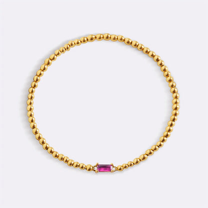 Aitana – Pulsera Dorada con Piedra Natal