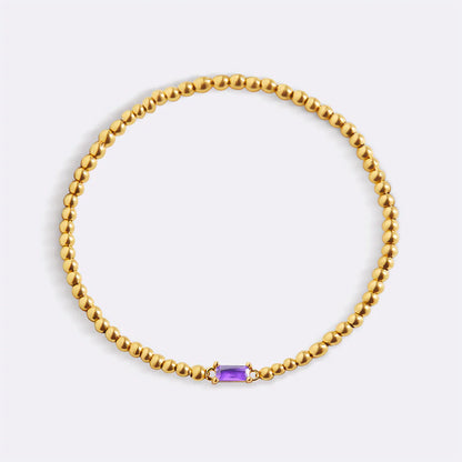 Aitana – Pulsera Dorada con Piedra Natal