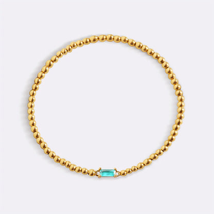 Aitana – Pulsera Dorada con Piedra Natal