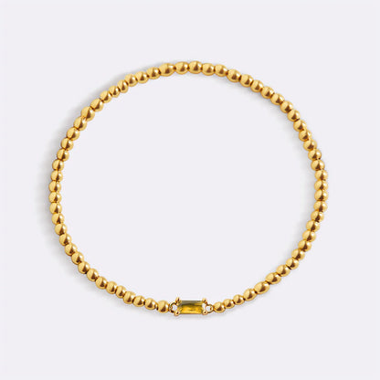 Aitana – Pulsera Dorada con Piedra Natal