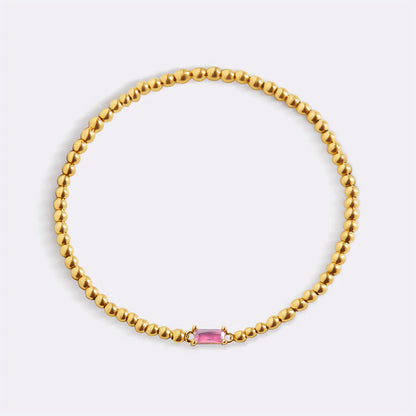 Aitana – Pulsera Dorada con Piedra Natal