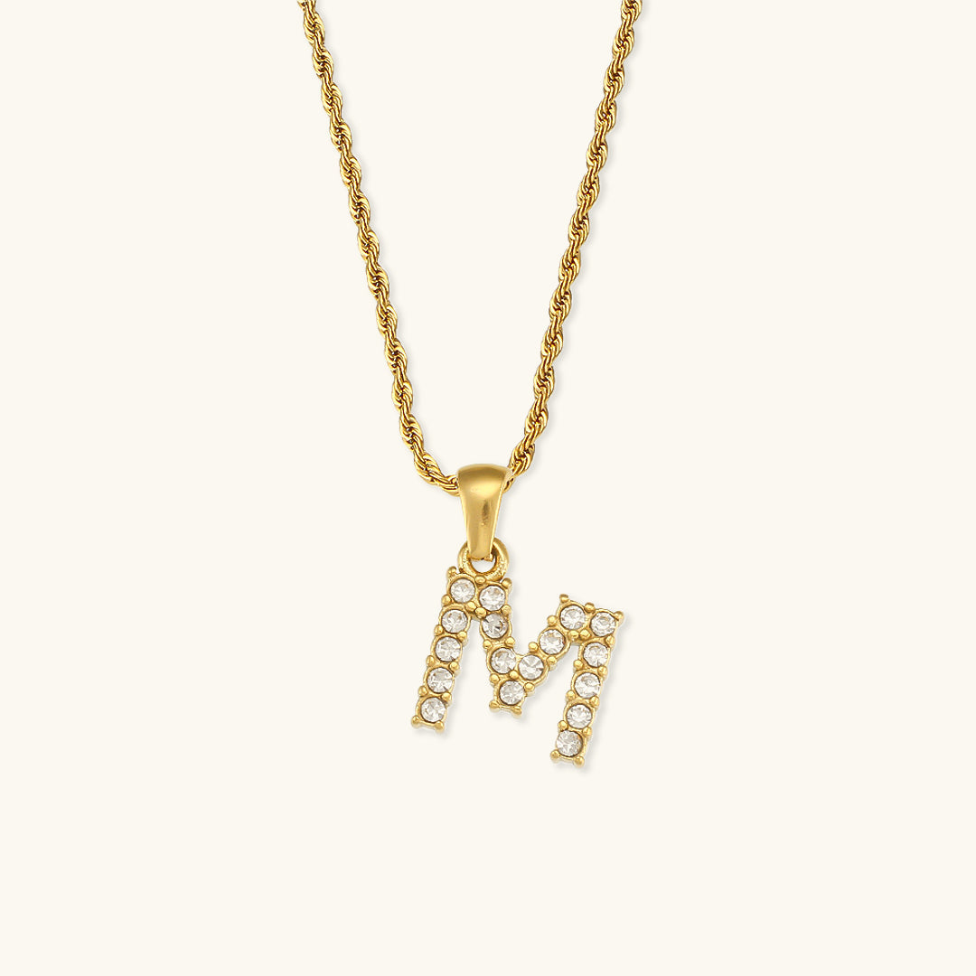 Maeve - Collar de diamantes con iniciales de letras