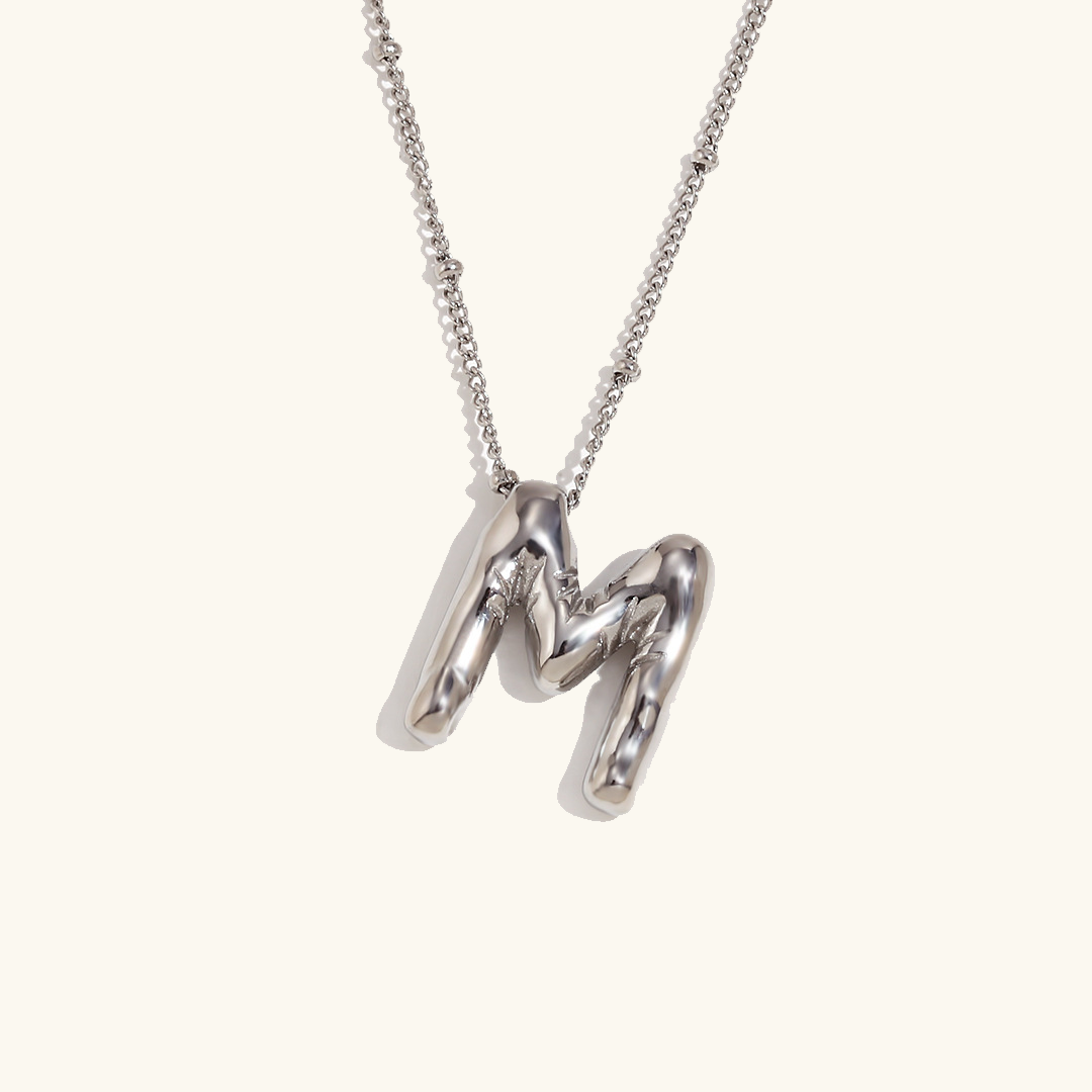 Collar de Iniciales de Oro con Bola
