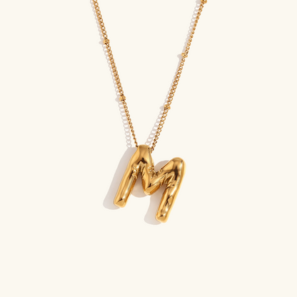 Collar de Iniciales de Oro con Bola