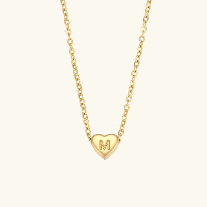 Corazón - Collar con iniciales de oro