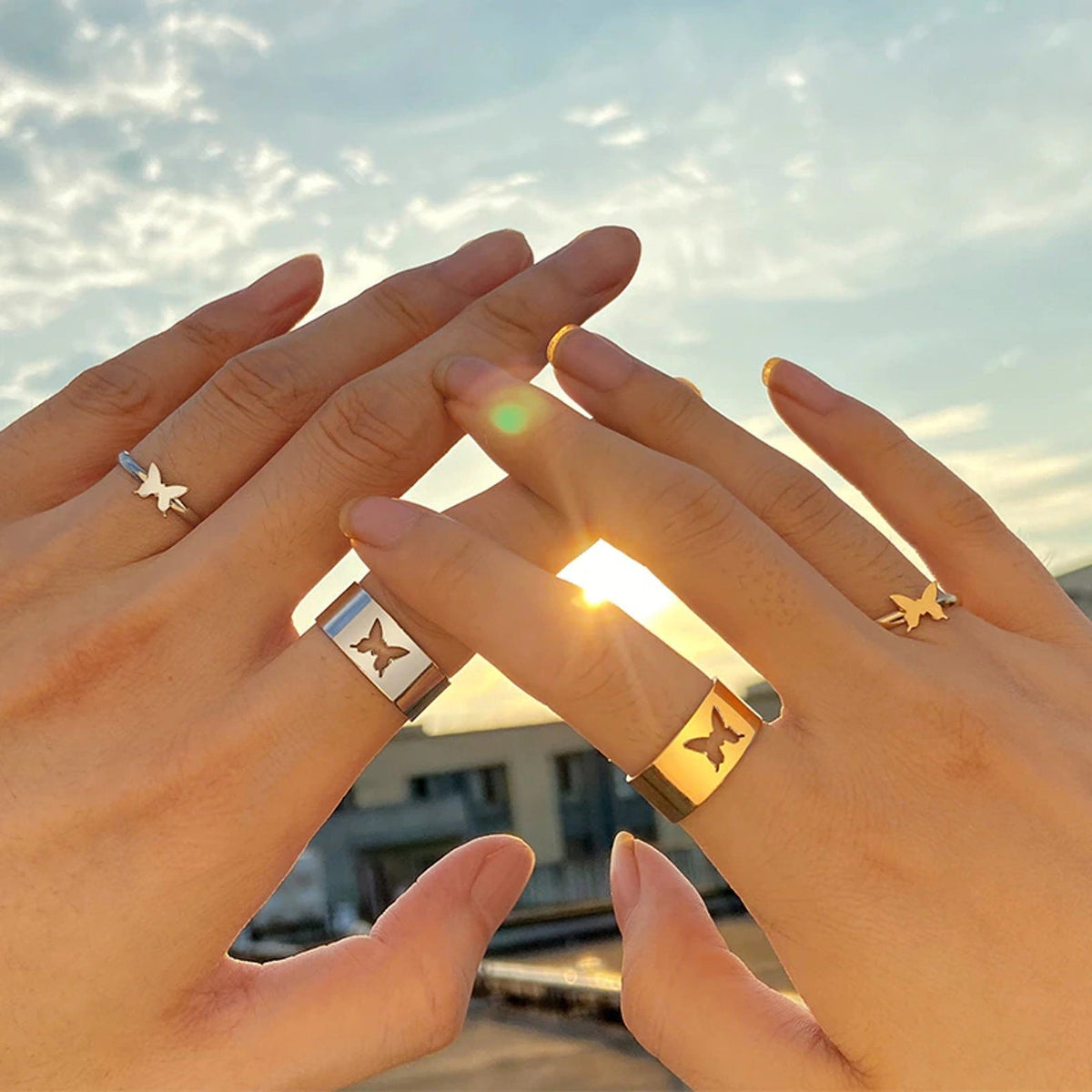 Damas Anillo Mariposa Ajustable para Estilos Coordinados
