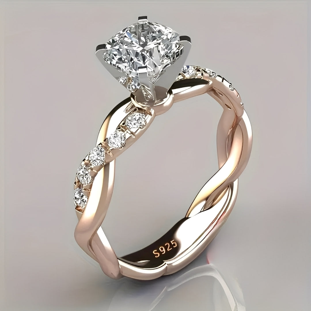 Elvie – Anillo Cristal Rosa Entretejido