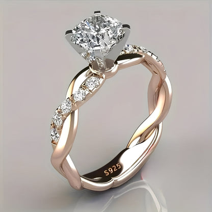 Elvie – Anillo Cristal Rosa Entretejido