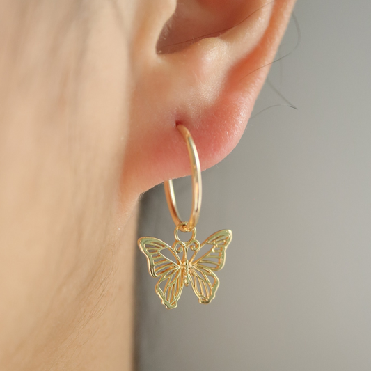 Pendientes de mariposa - Mariposa hueca colgante