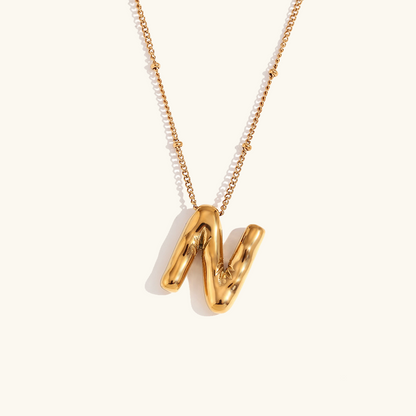 Collar de Iniciales de Oro con Bola