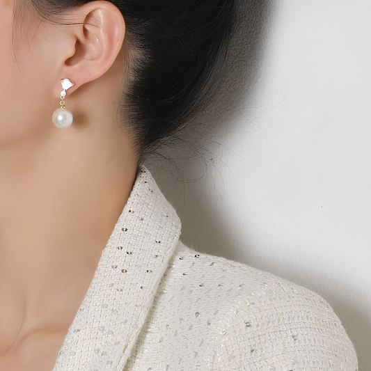 Imee – Pendientes Retro de Plata con Perlas