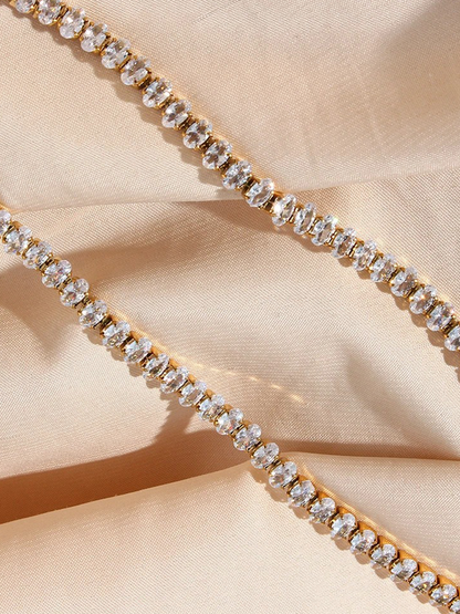 Norah – Pulsera de Tenis Dorada con Eslabones Ovalados