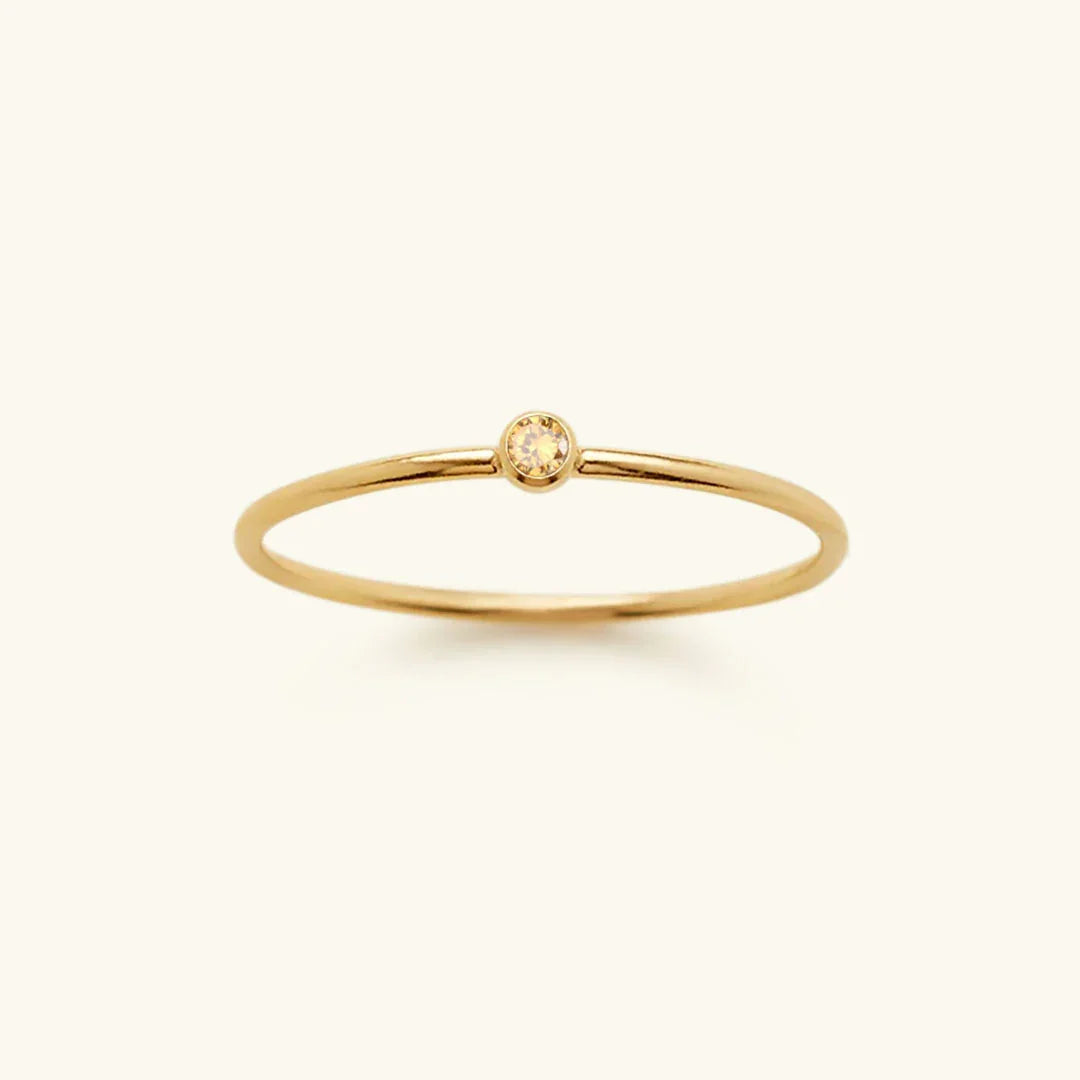 Anillo Apilable de Mujer con Gema de Nacimiento Opcional