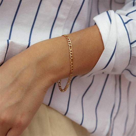 Saturn - Pulsera de cadena dorada