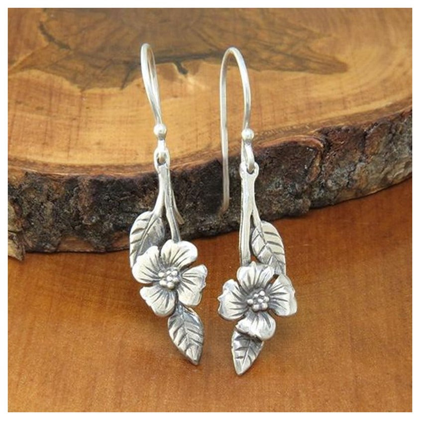 Yssa – Pendientes Rosa Vintage en Plata