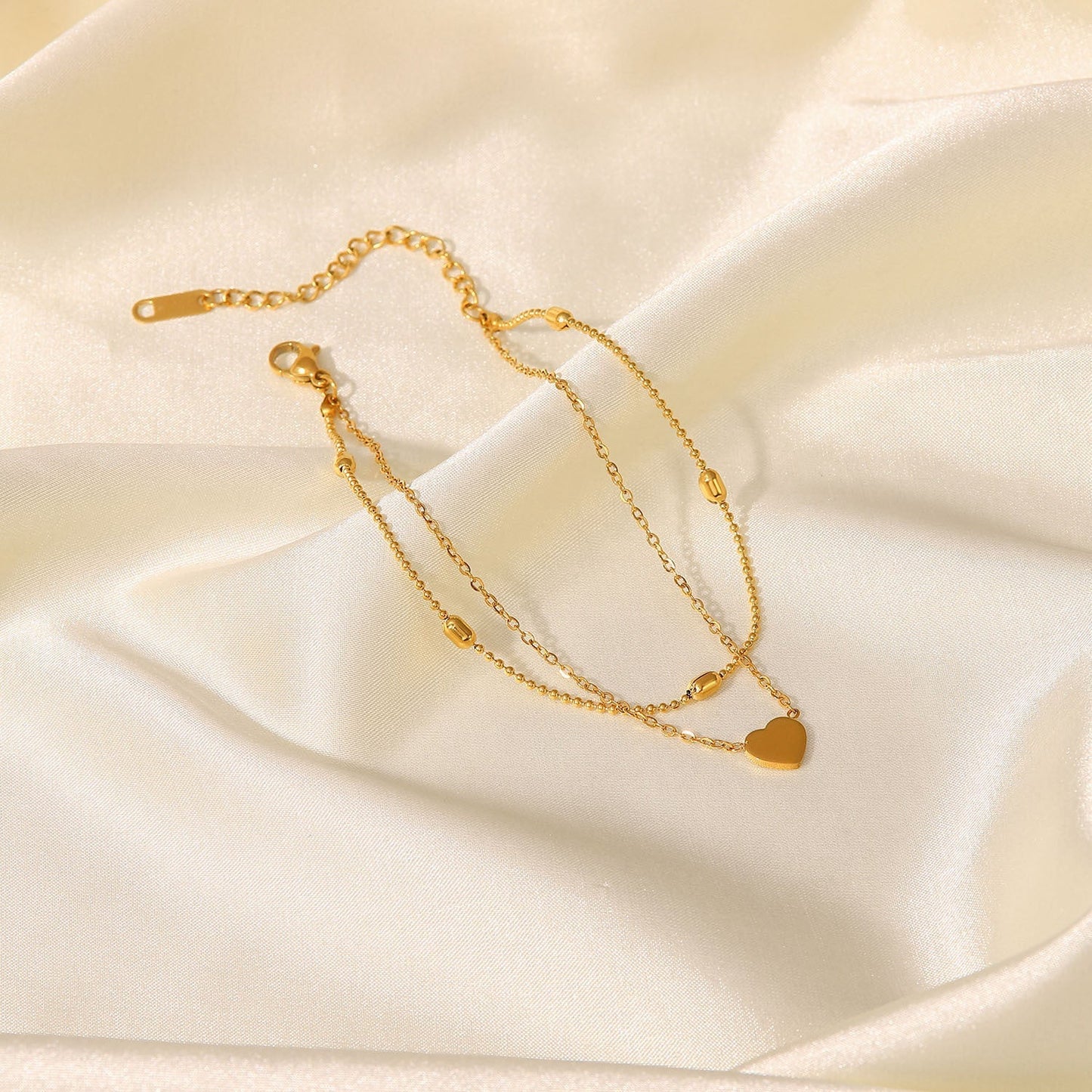 Rowena - Pulsera de tobillo de oro en capas