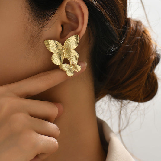 Mariah - Pendientes de mariposa dorados