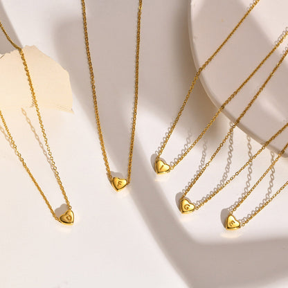 Corazón - Collar con iniciales de oro