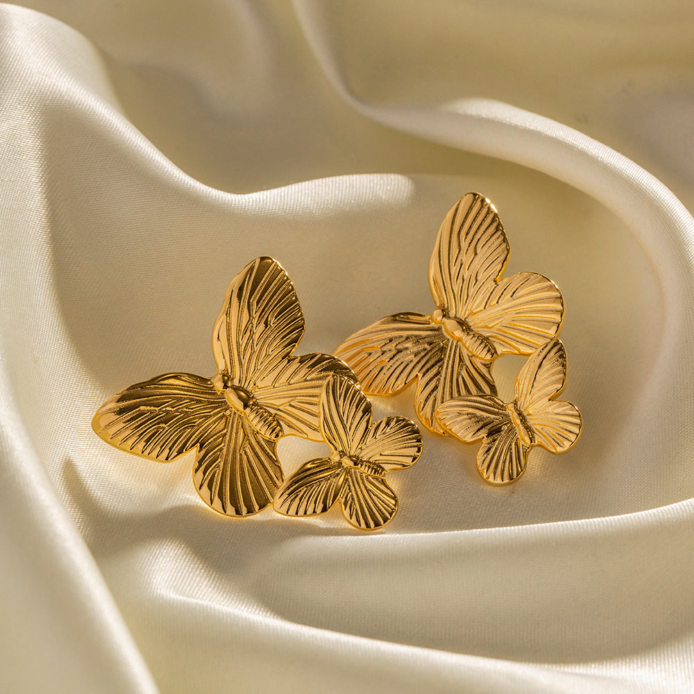 Mariah - Pendientes de mariposa dorados