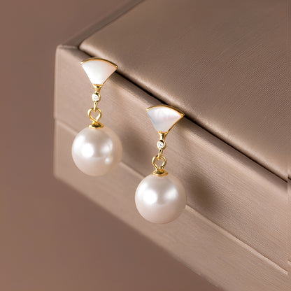 Imee – Pendientes Retro de Plata con Perlas