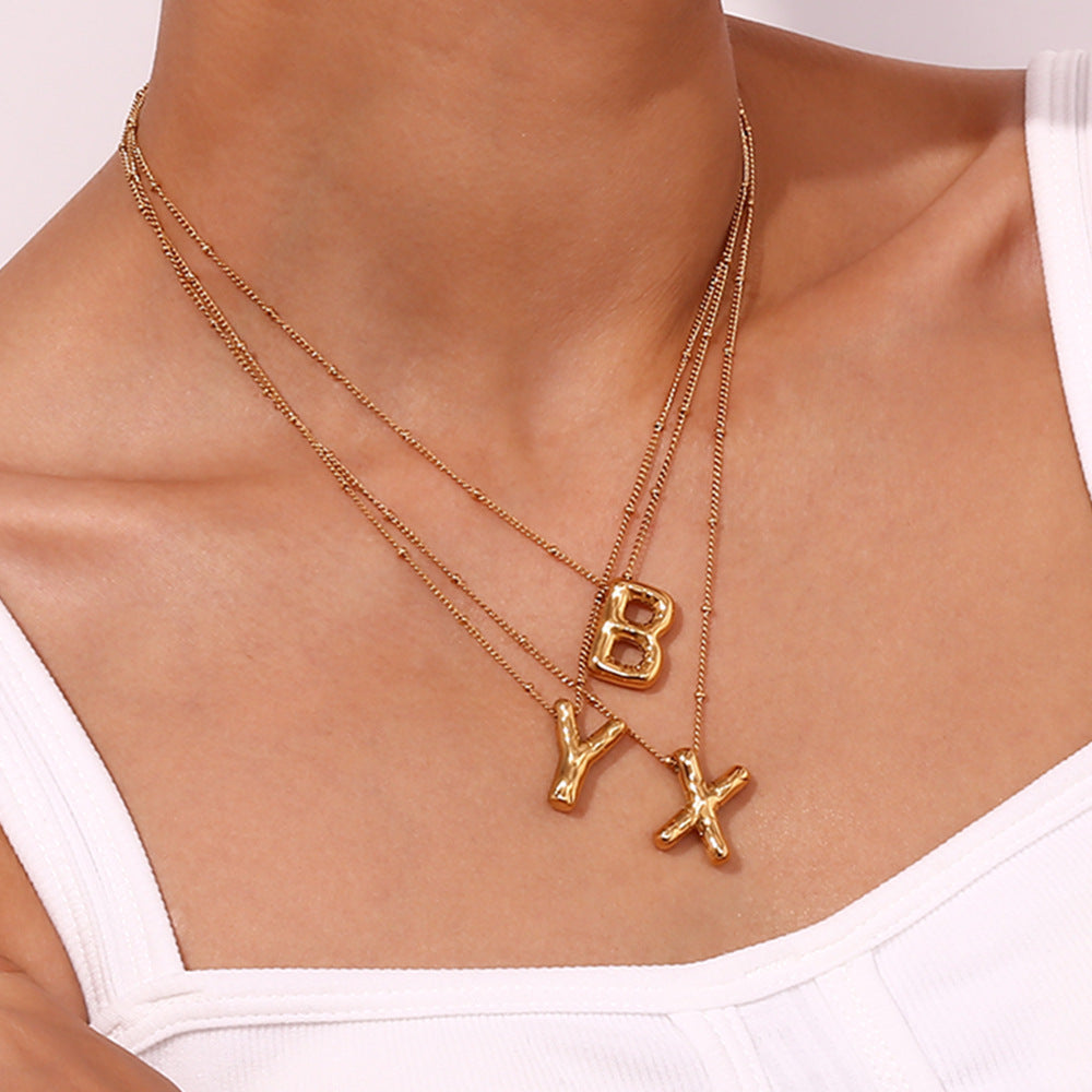 Collar de Iniciales de Oro con Bola
