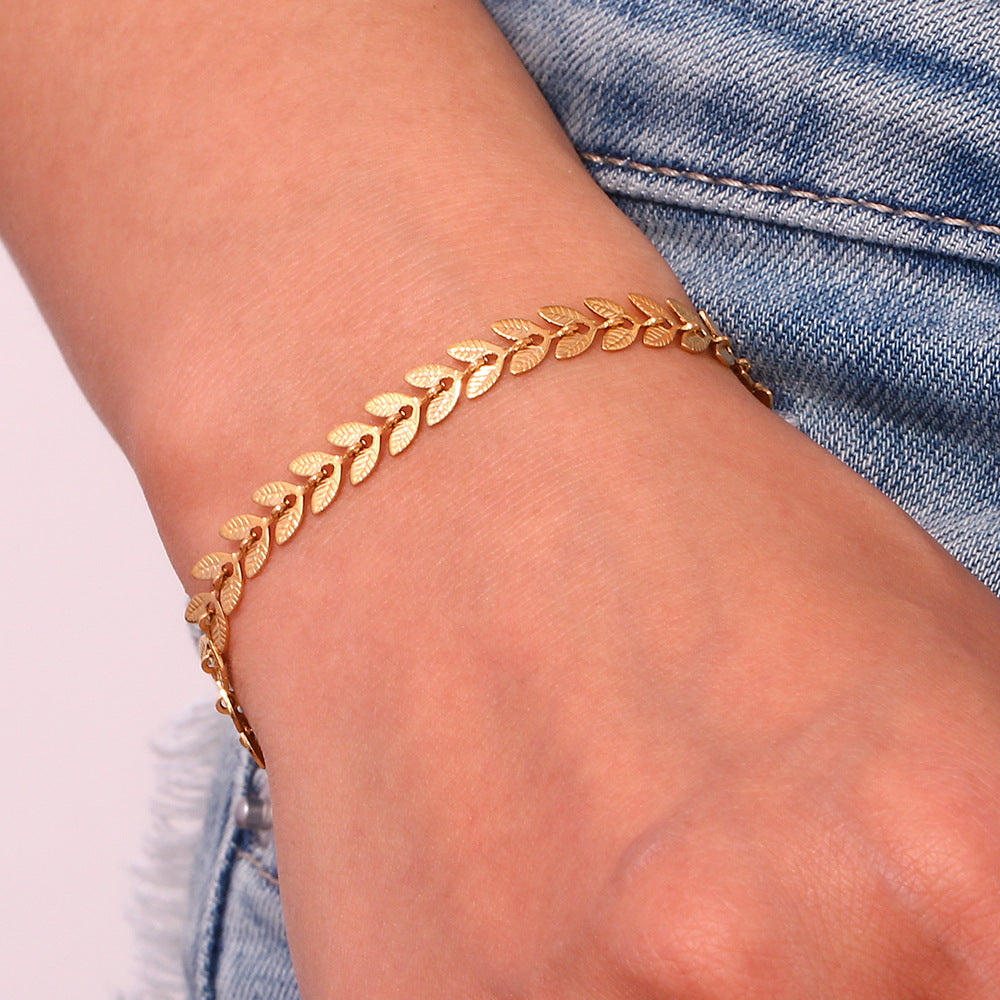 Delaida - Pulsera de Hoja de Oro