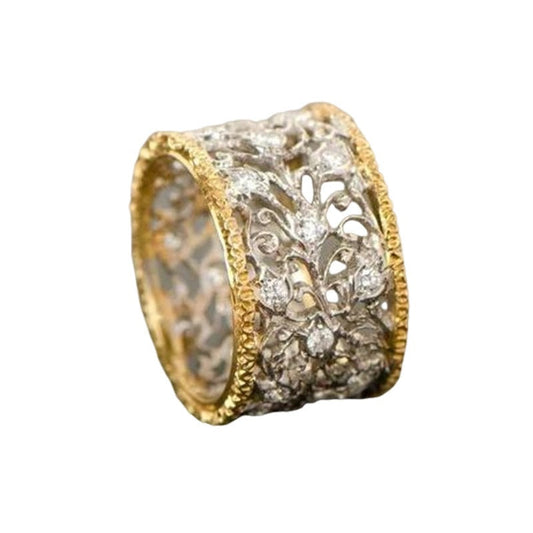 Ivyra – Anillo Vintage con Hojas de Circonio