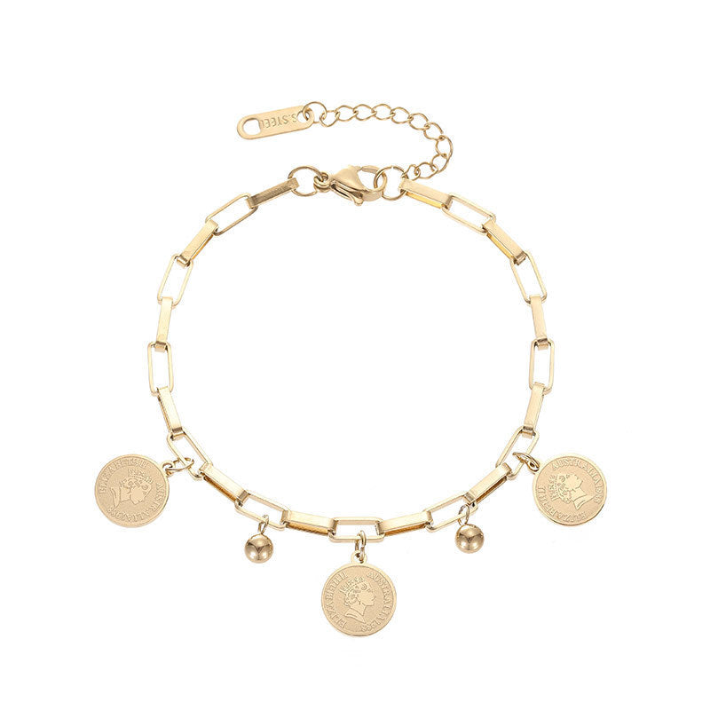 Maja – Pulsera Ajustable con Monedas de Oro