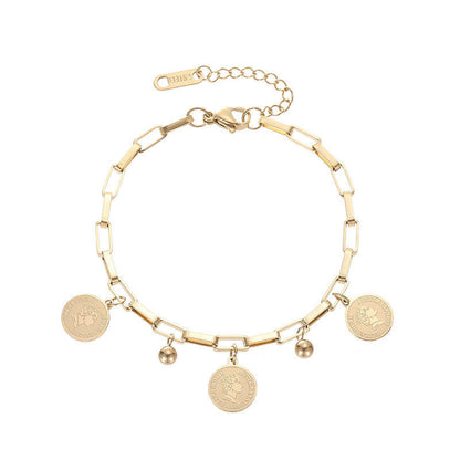 Maja – Pulsera Ajustable con Monedas de Oro