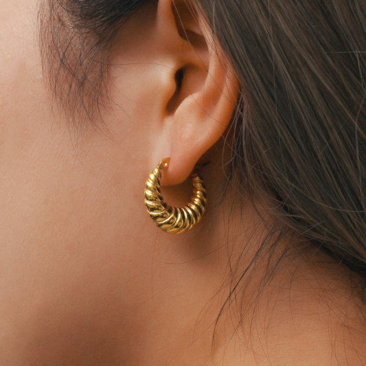 Jane - Pendientes de aro Croissant