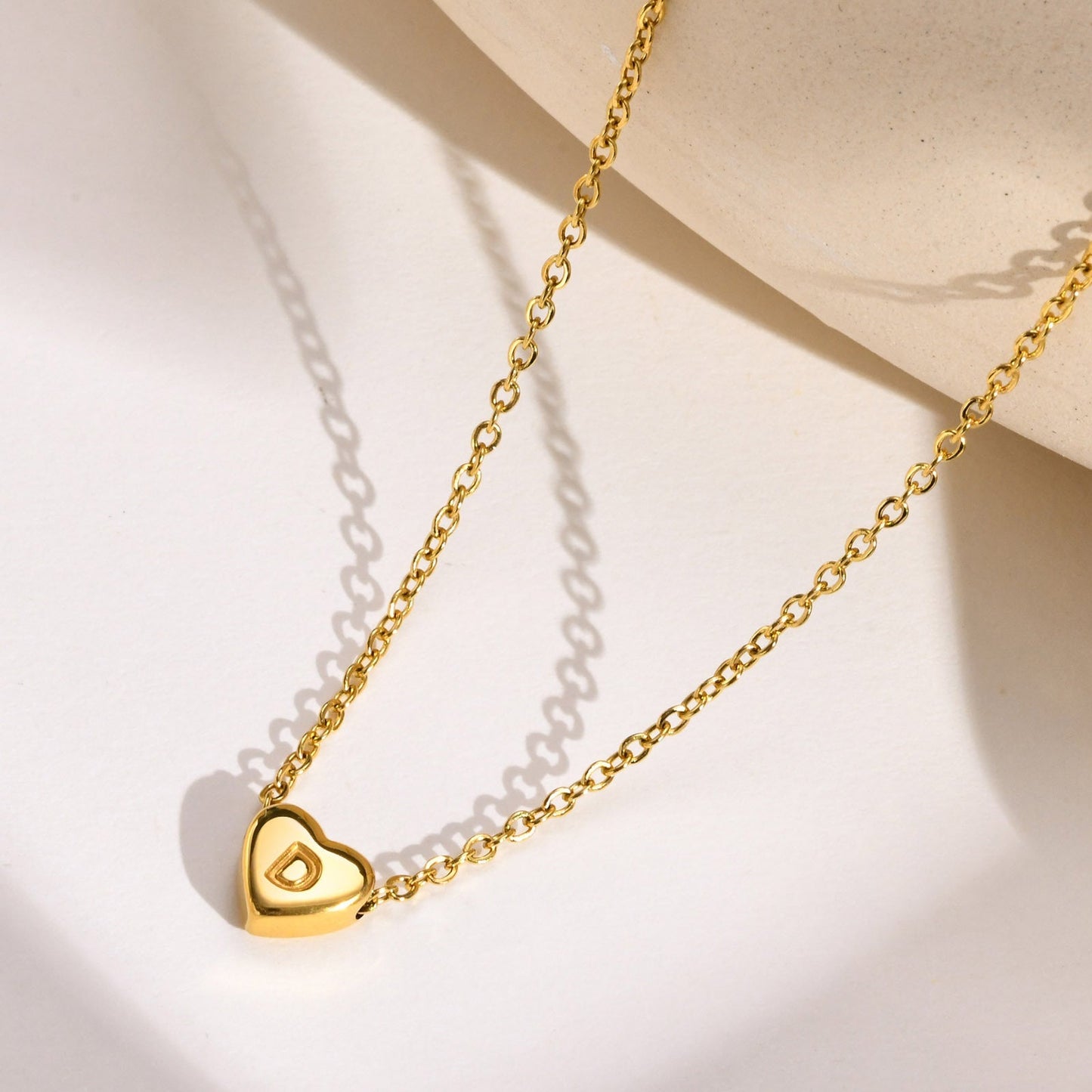 Corazón - Collar con iniciales de oro