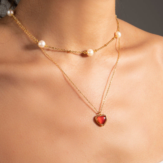Cecily - Collar de Corazón de Oro