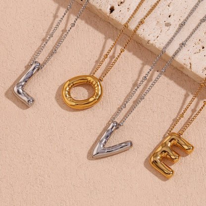 Collar de Iniciales de Oro con Bola