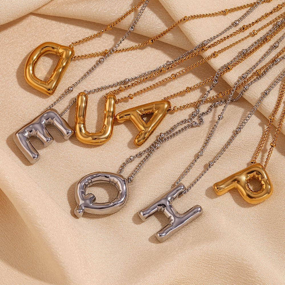Collar de Iniciales de Oro con Bola