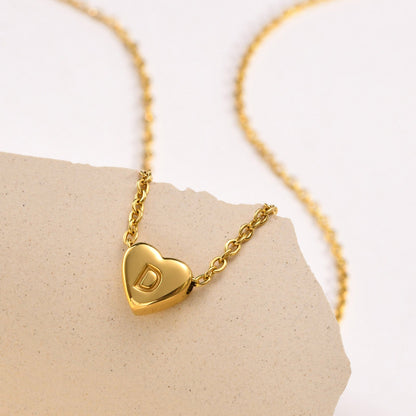 Corazón - Collar con iniciales de oro